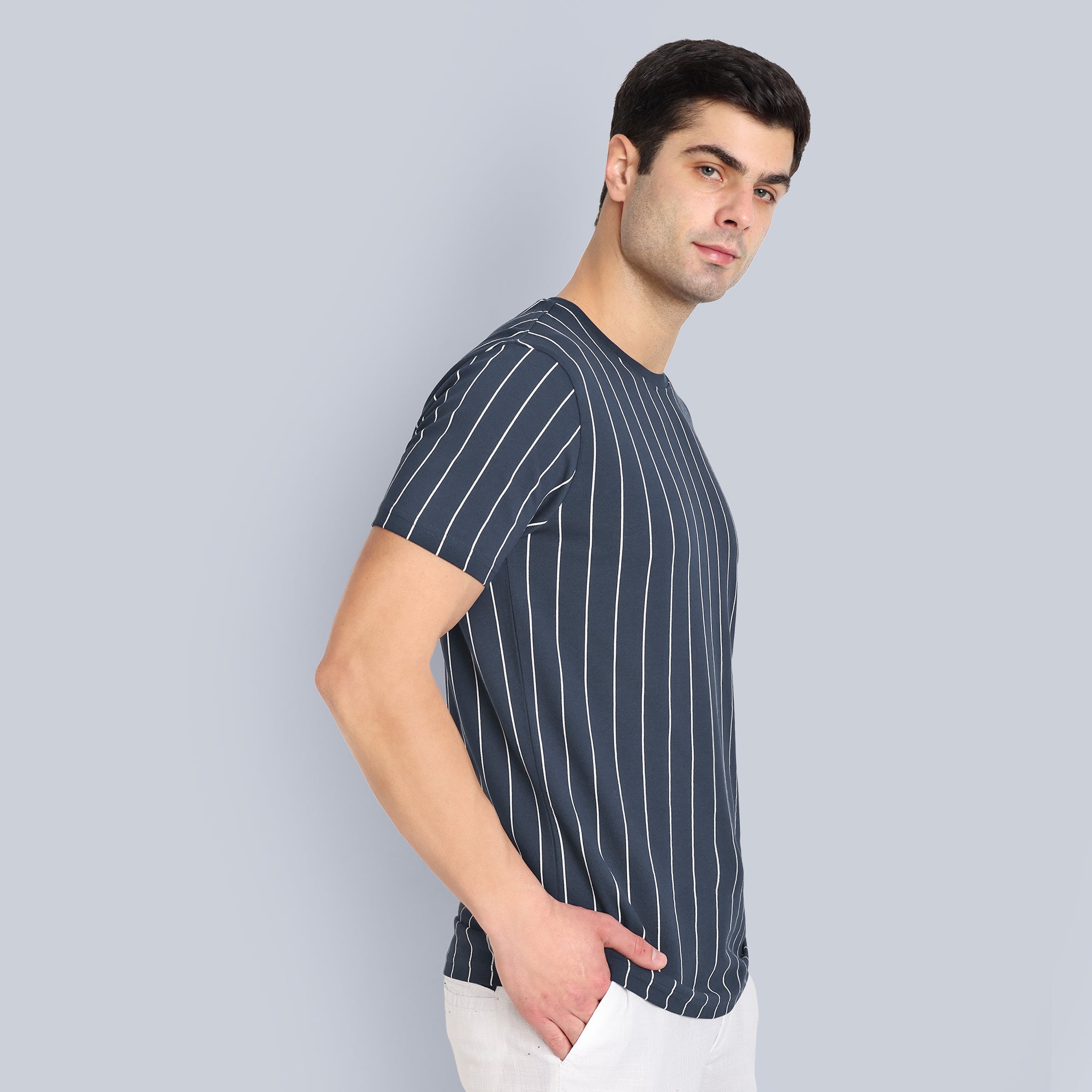 Men Navy Regular Fit Summer T-Shirt