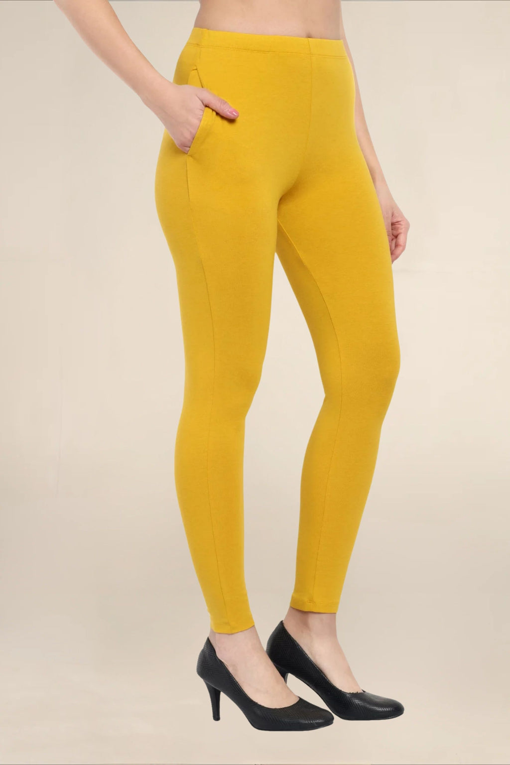 Women Mustard Regular Legging
