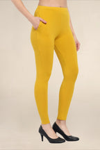 Women Mustard Regular Legging
