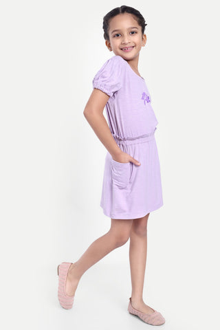 Girls' Floral Print Dress with Pockets