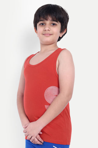 Boys Summer Tank T-Shirt - Cotton Sleeveless Regular Fit Innerwear Tee