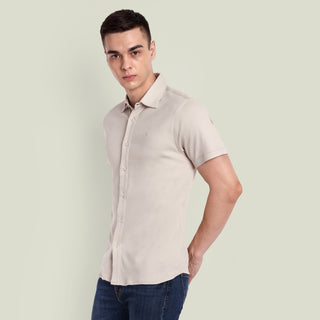 Men Beige Semi Casual Shirt