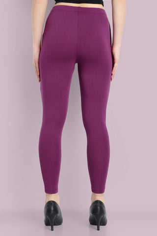 WOMENS DARK VIOLET ANKLE LENGTH POCKET LEGGING
