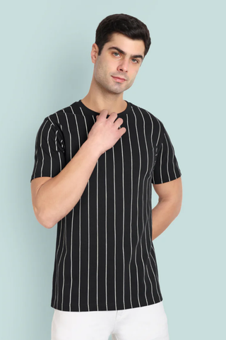 Men Jet Black Regular Fit Summer T-Shirt