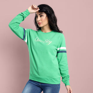 Women Spot Green Sweatshirt