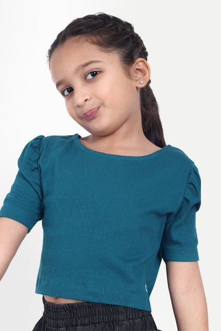 Girls' Cotton Blend Solid Top – Stylish Daily Wear