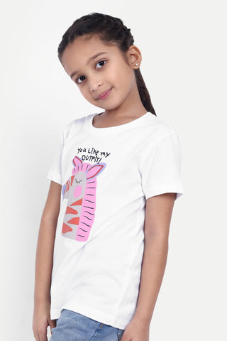 Girls' Round Neck Graphic T-Shirt