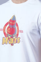 ONE SKY MEN WHITE GRAPHIC PRINTED T SHIRT