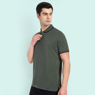 MENS DARK OLIVE POLO TSHIRT