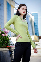 Women's Keyhole Neckline Full Sleeve Top