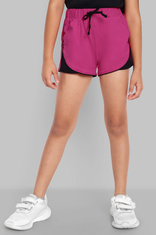 Girls Fuchsia Comfort Cotton Shorts