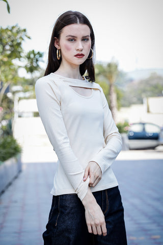 Women's Keyhole Neckline Full Sleeve Top