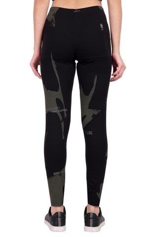 ONE SKY WOMEN BLACK AOP SOLID LEGGINGS