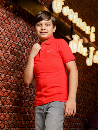 Boys Bright Orange Polo T-Shirt