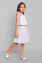 Girls Cotton Floral Print Sleeveless Dress