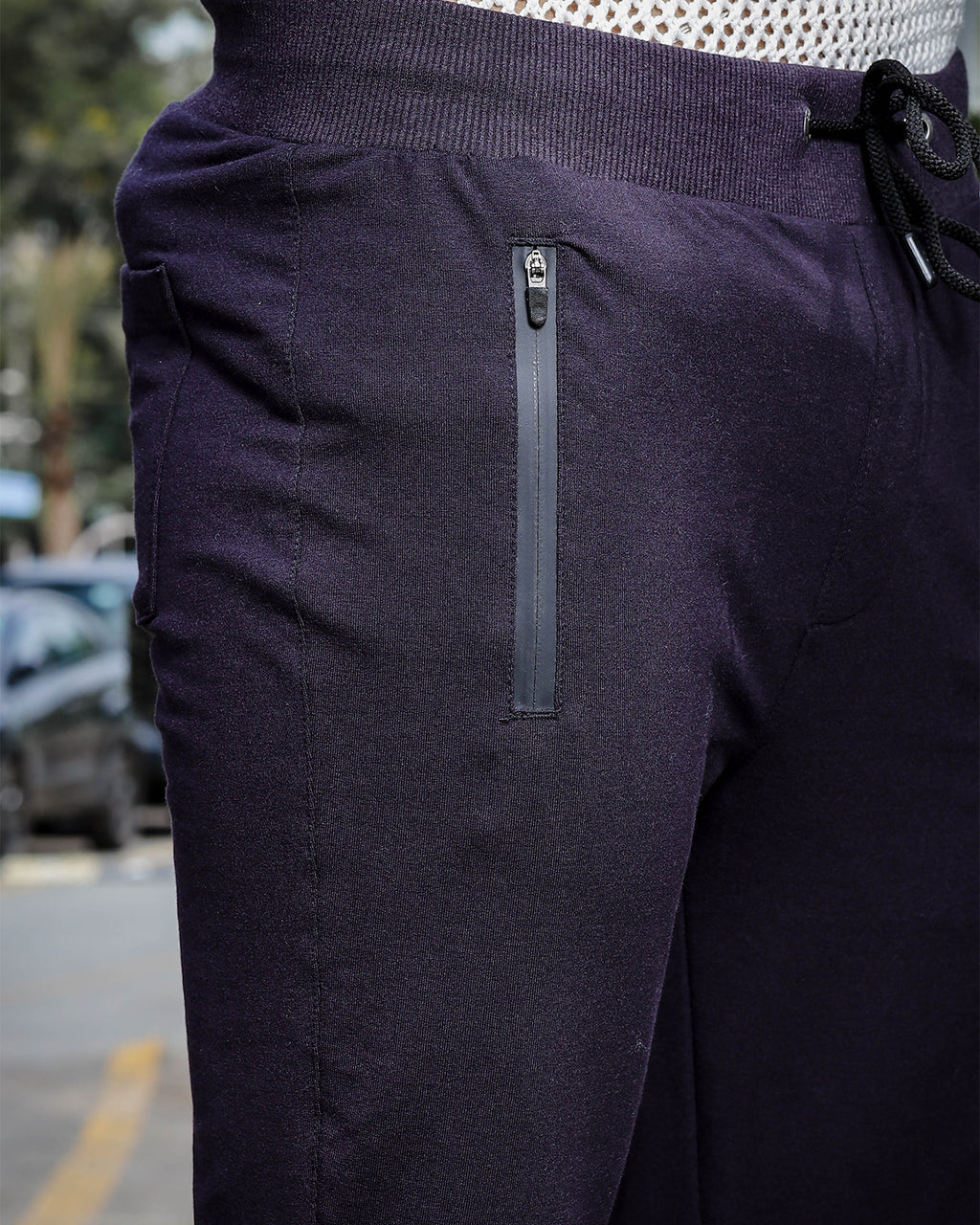 Mens Solid Black Track Pants