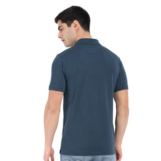 Men Dark Teal Polo T-Shirt