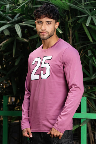 Men’s 100% Cotton Embroidered Typography Full Sleeve T-Shirt | Round Neck Casual Tee | Soft Breathable Fabric | Machine Washable