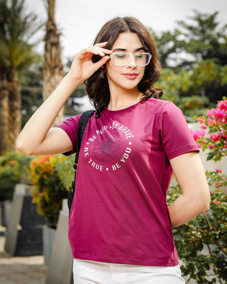 Round Neck Printed T Shirts for Women, Versatile Ladies Wear