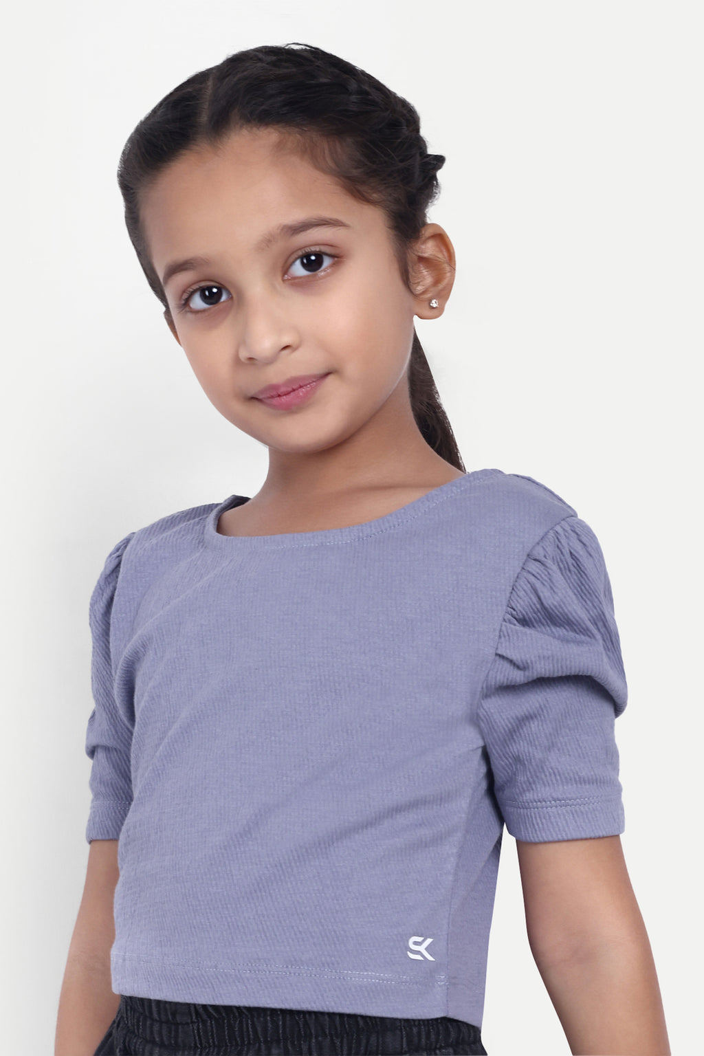 Girls' Cotton Blend Solid Top – Stylish Daily Wear