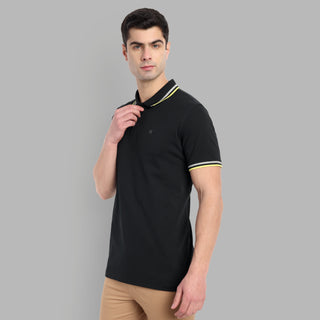 Men Black Polo T-Shirt