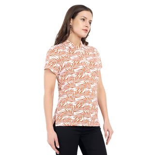 Women Clay Floral Polo T-Shirt