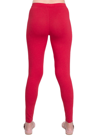 ONE SKY WOMEN RED SOLID LEGGINGS