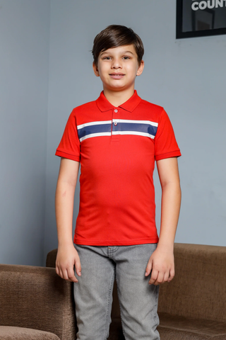 Classic Red Polo T Shirt for Boys