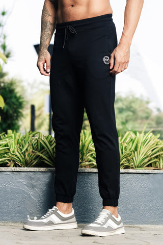 ONE SKY Men’s 100% Cotton Track Pants | Mid Rise Casual Joggers with Drawstring | 3 Pockets | Solid Color | Machine Wash