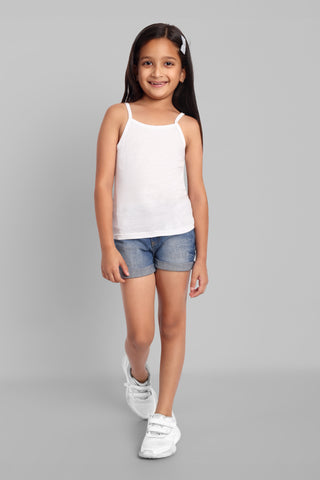 Girls Cotton White Camisole