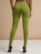 WOMENS CHUTNEY GREEN REGULAR LENGTH POCKET LEGGING
