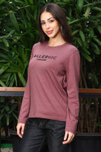 ONE SKY Women's Printed & Typographic Full Sleeve T-Shirt | Cotton Modal Blend Round Neck Top | Soft & Stretchy