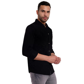 Men Black Collared Formal Shirt