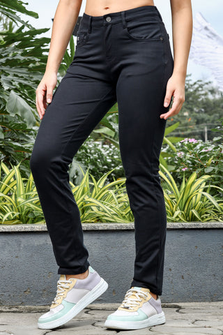 ONE SKY WOMEN BLACK SOLID PANT