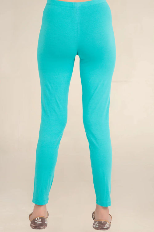 ONE SKY WOMEN AQUA SOLID LEGGINGS