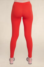 Women Bright Red Breathable Long Length Legging
