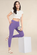 Women Light Lavender Ankle Length Legging