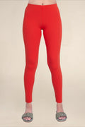 Women Bright Red Breathable Long Length Legging