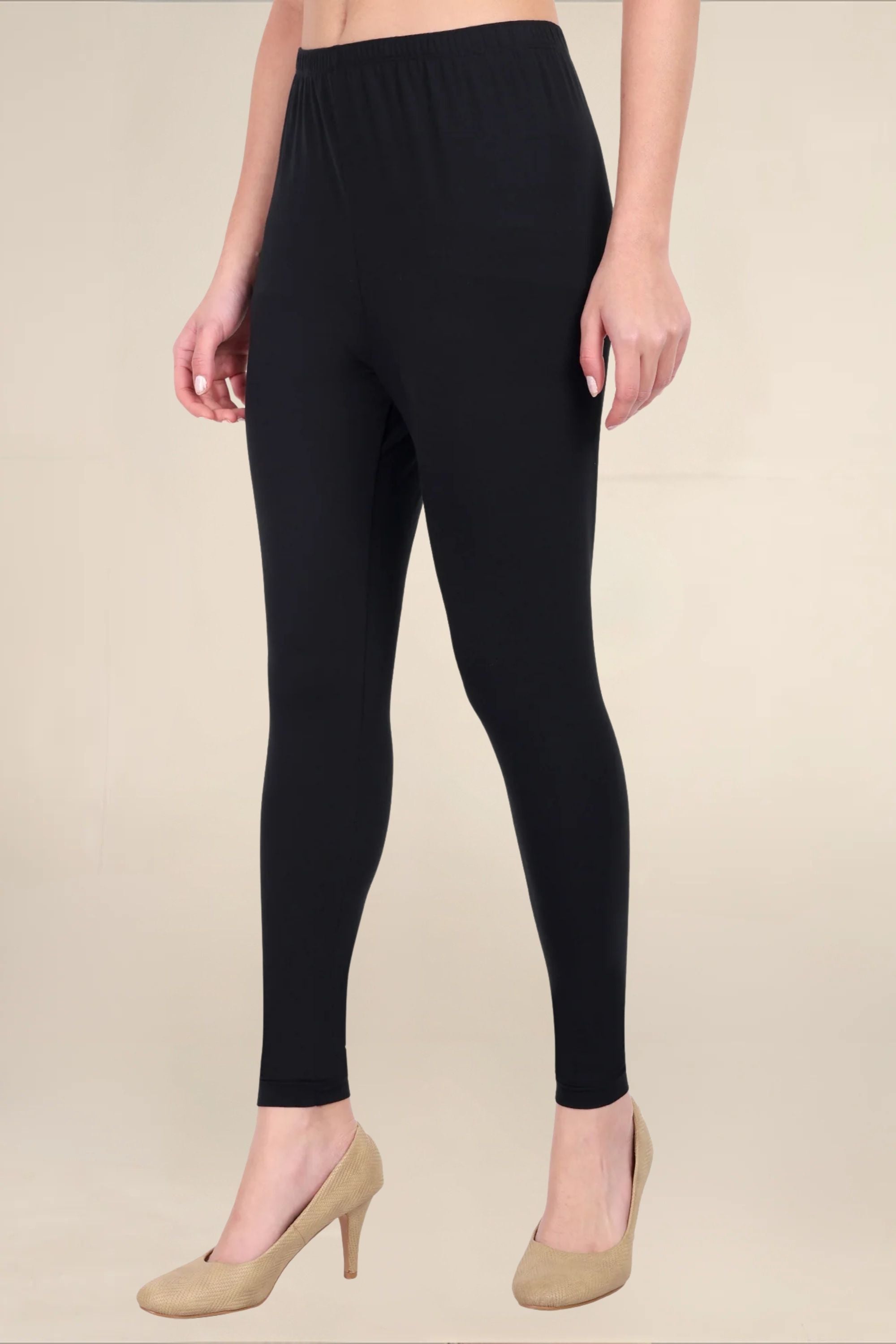 Women Black Breathable Long Length Legging