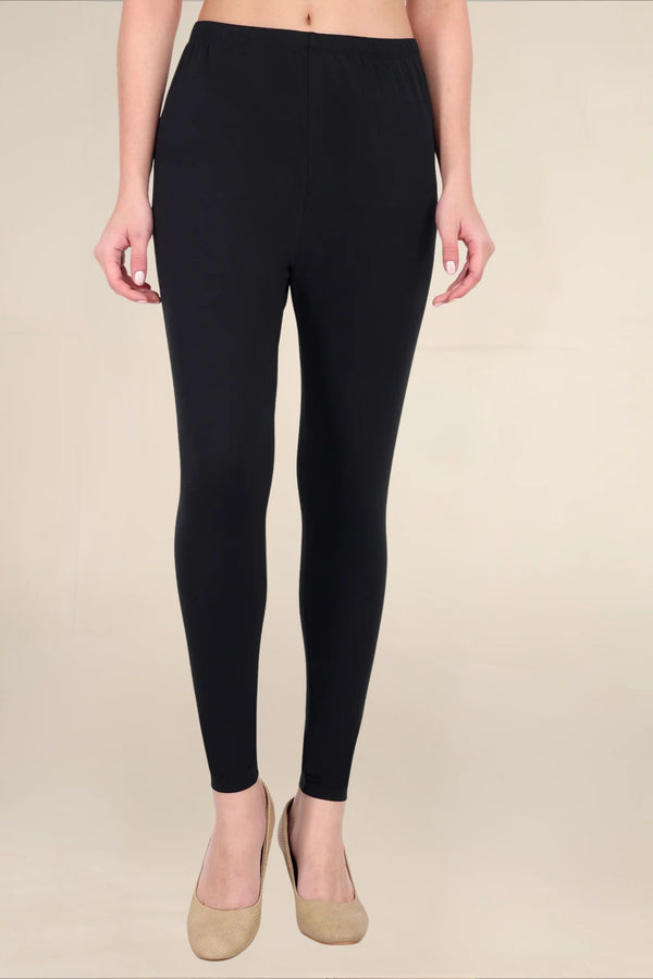 Women Black Breathable Long Length Legging
