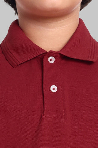 Boys Classic Cotton Polo T-Shirt Red