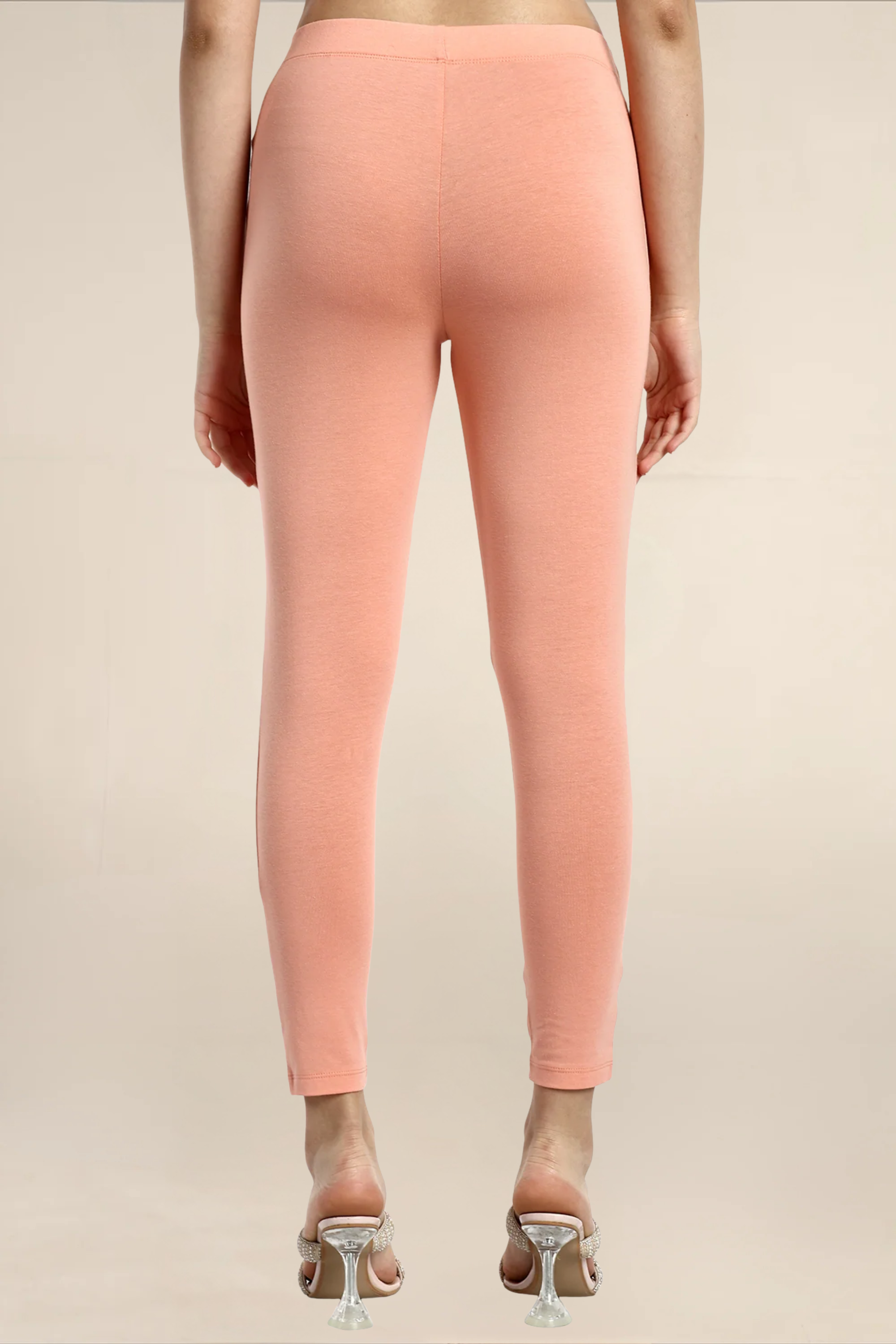 Women Papaya Peach Ankle Length Legging