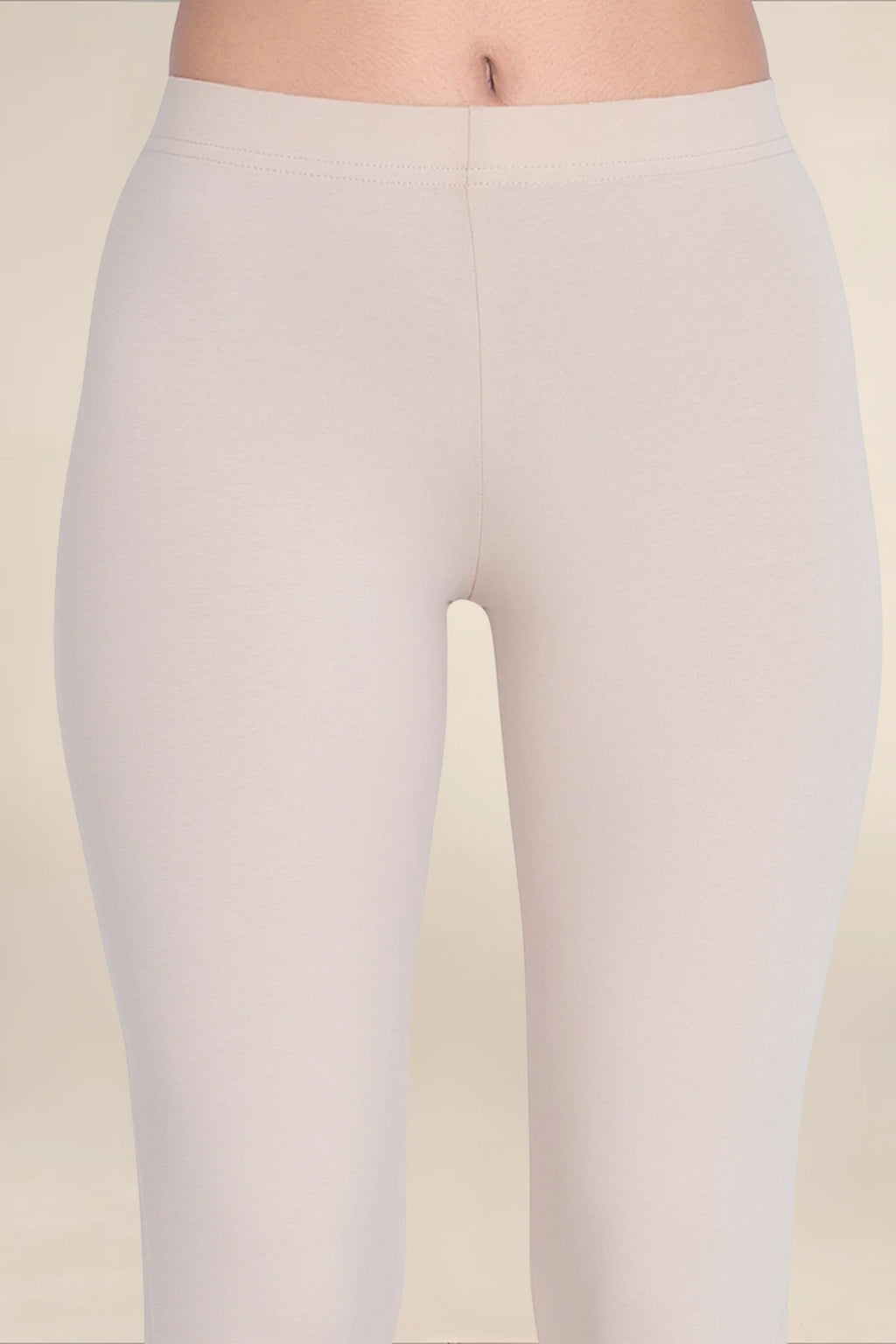 Women Beige Breathable Long Length Legging