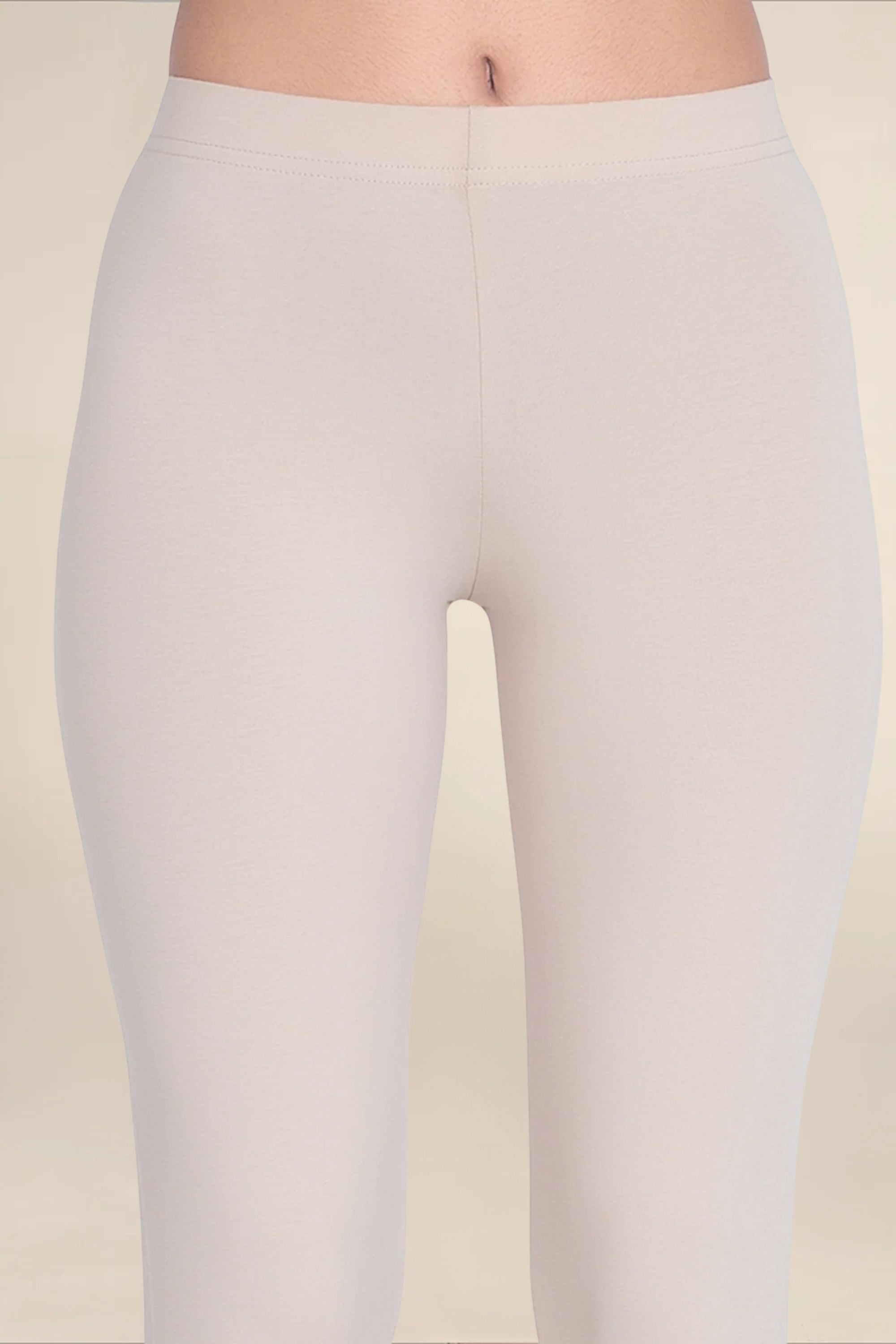 Women Beige Breathable Long Length Legging