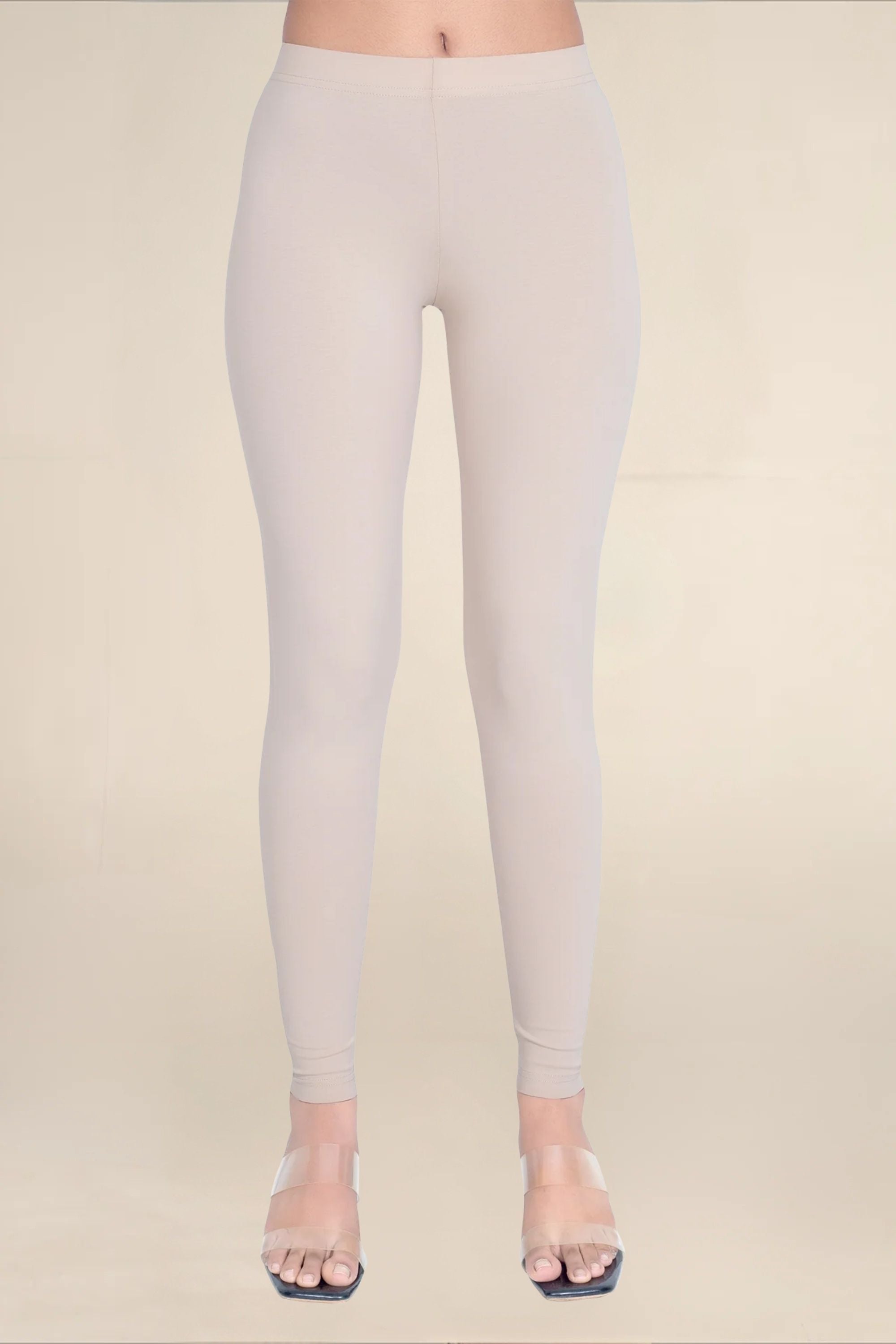 Women Beige Breathable Long Length Legging
