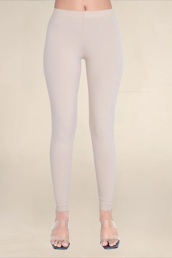 Women Beige Breathable Long Length Legging