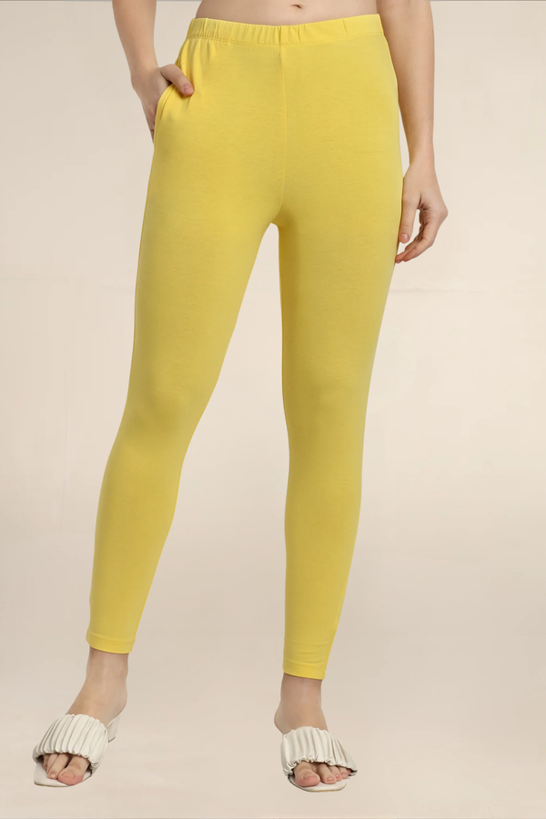 Women Sun Flower Ankle Length Pocket Legging