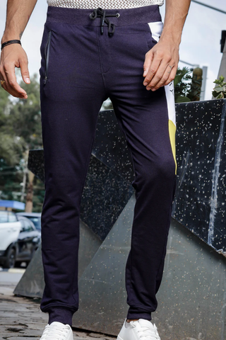 Mens Solid Black Track Pants