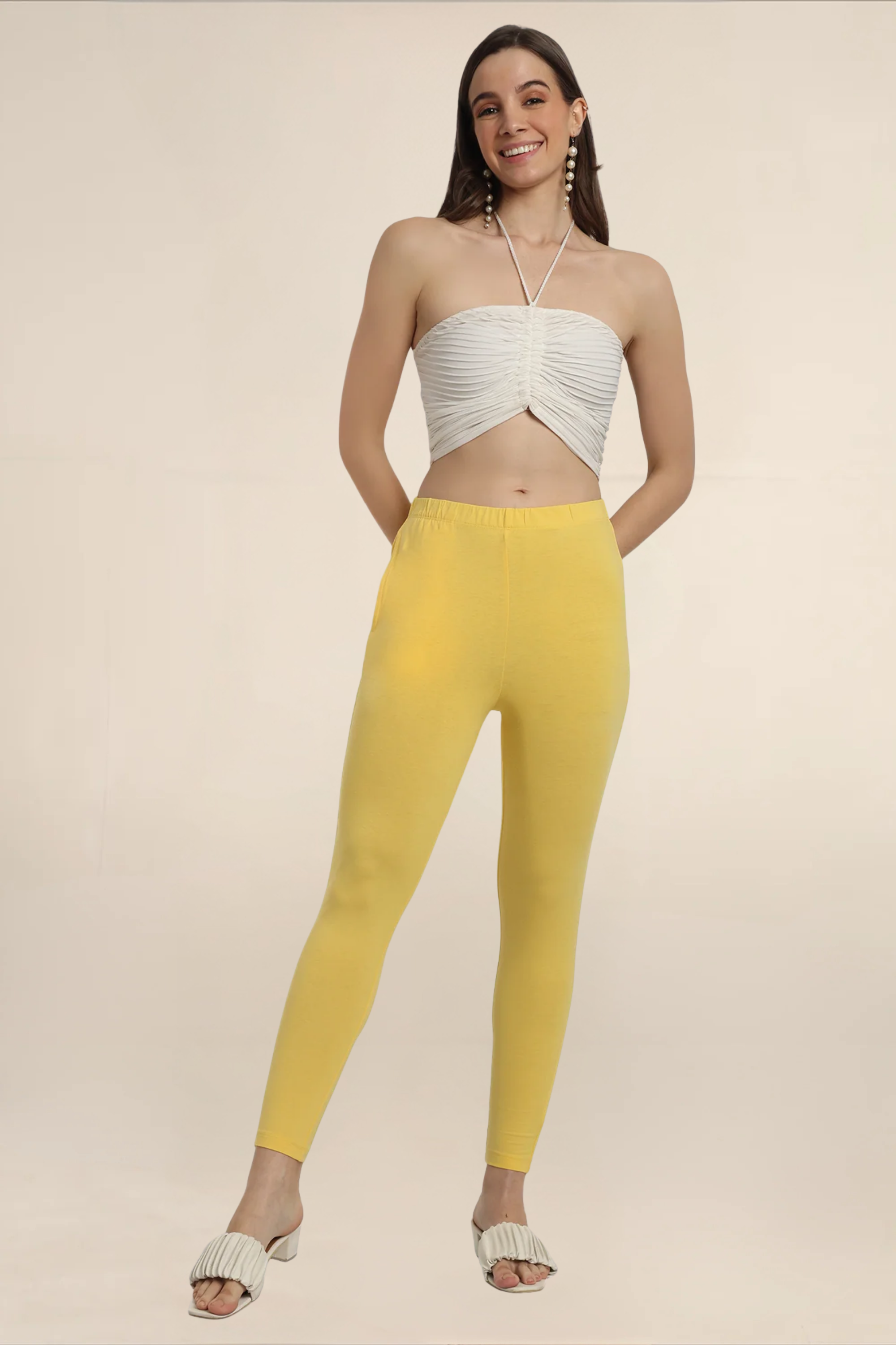 Women Sun Flower Ankle Length Legging