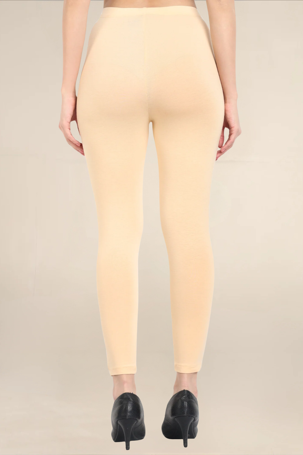 Women Light Peach Ankle Length Legging